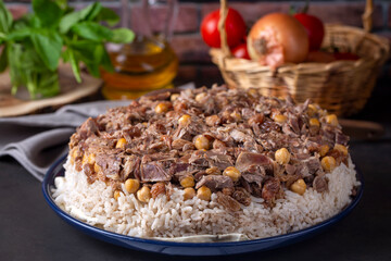 Traditional delicious Turkish cuisine; local pilaf (Turkish name; Sivas Divrigi pilavi, Sivas pilavi, Divrigi pilavi)