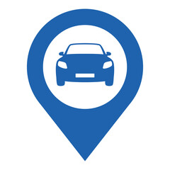 Car Parking pinpoint blue icon. Map parking pointer, Parking map point vector illustration