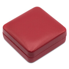 Сlosed red gift case isolated on white
