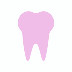 Vector tooth icon tooth logo isolated on white. Dental logo Template vector illustration. Tooth logo pink color	
