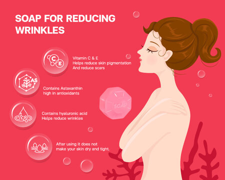 Red soap reducing wrinkles
