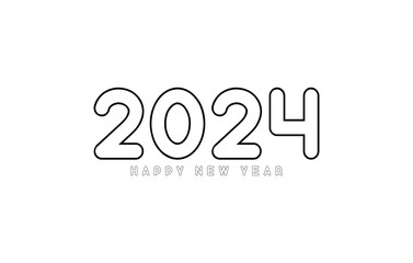 Happy new year 2024. Typography logo 2024 vision, 2024 New Year banner