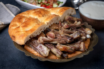 Traditional delicious local Turkish food; Buryan kebab. It is a meat dish that belongs to Siirt and Bitlis regions. It is also called 