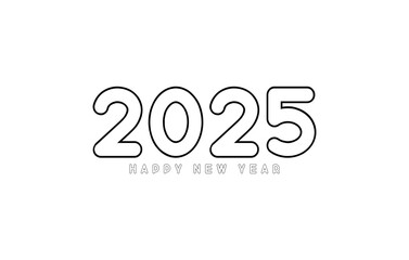 Happy New Year 2025. Happy New Year 2025 text design for Brochure design, card, banner