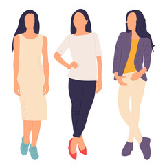 Obraz premium fashion women, girls, isolated vector
