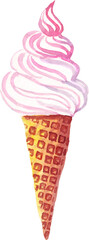Ice cream. Watercolor clipart png