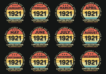 The Real Legends Are Born In 1921 Birthday Quotes Bundle, Birthday gifts for women or men, Vintage birthday shirts for wives or husbands, anniversary T-shirts for sisters or brother