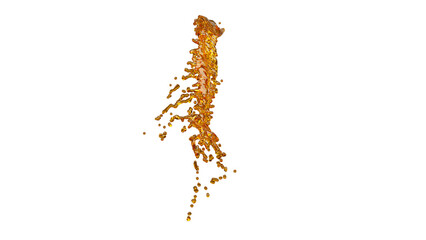 Olive Oil, Honey Splash with droplets . 3d rendering. PNG alpha channel.