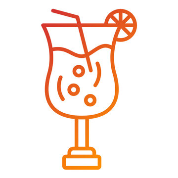 orange cocktail drink with lemon slice clip art preview