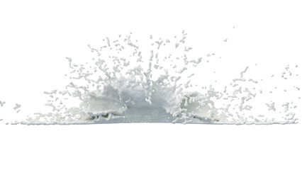 Milk Splash with droplets. 3d rendering. PNG alpha channel.