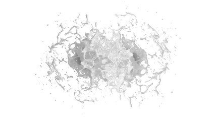 Milk Splash with droplets. 3d rendering. PNG alpha channel.