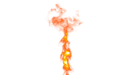 Fire Steam Design on Black Background. Close-up. PNG alpha channel.