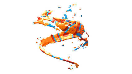 Fototapeta na wymiar Colorful abstract paint splash. Illustration design 4K. PNG alpha channel.