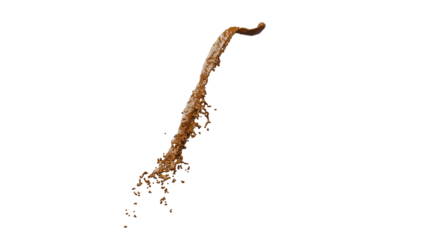 Chocolate Splash with droplets 3d rendering. PNG alpha channel.