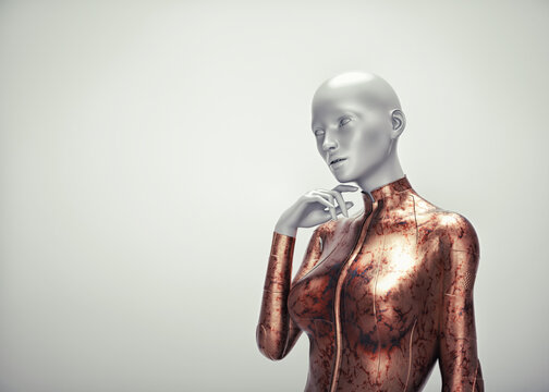 Abstract woman posing. This is a 3d render illustration