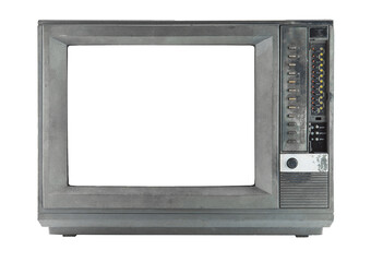 Retro television - old vintage TV with frame screen isolate for object, retro technology