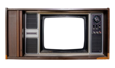 Vintage television - Old TV with frame screen isolate  for object, retro technology