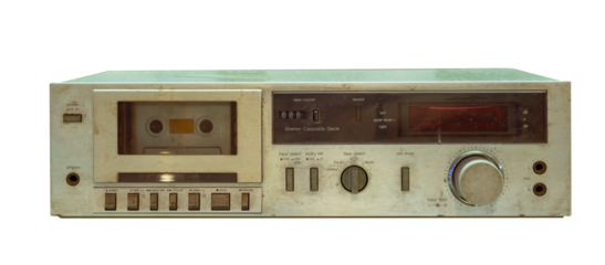 cassette recorder player isolated. retro technology.