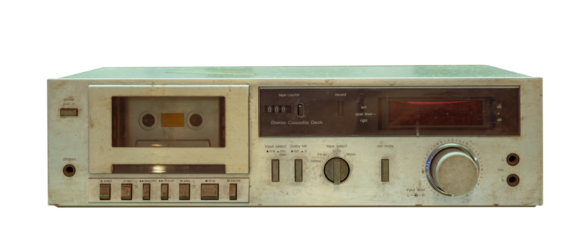 cassette recorder player isolated. retro technology.