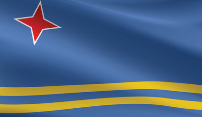 Fototapeta premium Aruba flag background.Waving Aruba flag vector