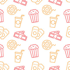 Cinema seamless pattern with icons