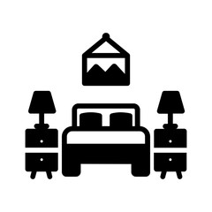 Black solid icon for Room