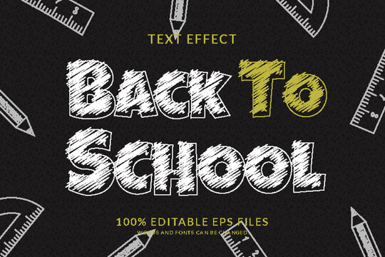back to school editable text effect design