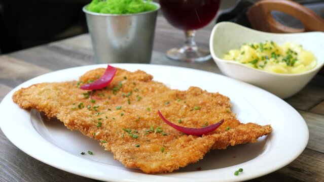 Wiener schnitzel, one of the best known specialities of Viennese cuisine