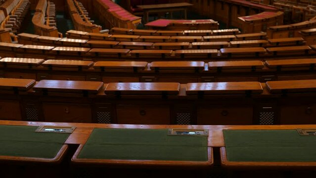 Assemply hall inside The Hungarian Parliament Building in Budapest