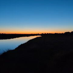 sunset over the river