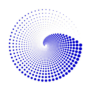 Round circle from small to large Dot circular spiral vector illustration