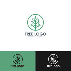 creative logo design of tree life, tree icon, green garden elements design