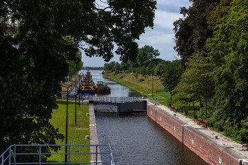 Fototapeta premium View of the old lock in Przegalina