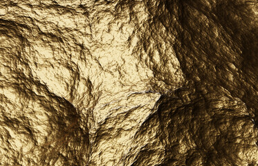 concept luxury gold mountains style 3d or the golden ocean on black background. 3d illustration