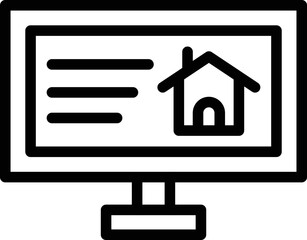 Computer house Vector Icon Design Illustration