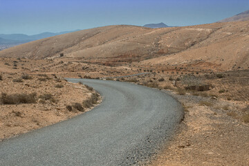  vulcanic landscape of Fuerteventura Island, Canary Island, Spain, Europe.