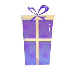 Christmas gift isolated for xmas design. Vector illustration element. Happy birthday. Gift box icon. Christmas sale.