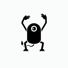 Monster Icon. Bad Character Symbol - Vector.      