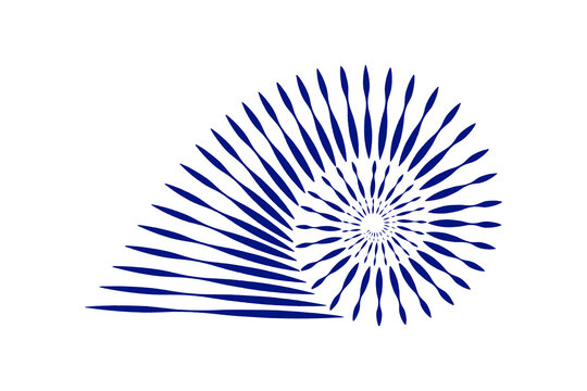 Geometric Nautilus shell symbol logo. Flat vector illustration