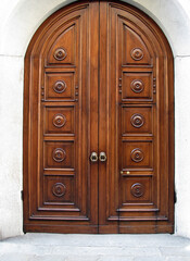 classic European antique wooden door