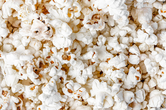 Popcorn background. Popcorn close up. Popcorn texture.