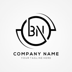 Obraz premium letter BN Logo Design Vector Template. Initial Black Letter Design BN Vector Illustration With White Background.