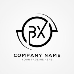 letter BX Logo Design Vector Template. Initial Black Letter Design BX Vector Illustration With White Background.