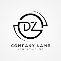 letter DZ Logo Design Vector Template. Initial Black Letter Design DZ Vector Illustration With White Background.