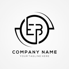 letter EB Logo Design Vector Template. Initial Black Letter Design EB Vector Illustration With White Background.