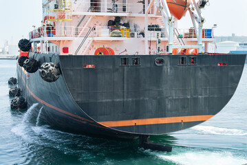 The poop of bunkering vessel