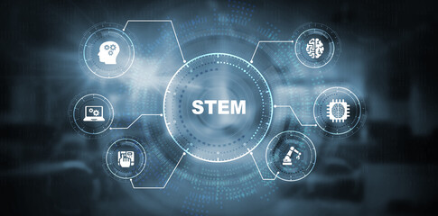 Science, technology, engineering and math. STEM concept. Business, Technology, Internet and network concept. 3d illustration