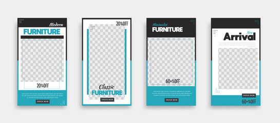 Set of Editable minimal square banner template. Blue yellow white background color with geometric shapes for social media post, story and web internet ads. Vector illustration
