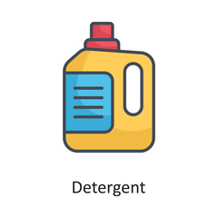 Detergent Filled Outline Vector Icon Design illustration on White background. EPS 10 File