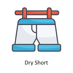 Dry Short Filled Outline Vector Icon Design illustration on White background. EPS 10 File